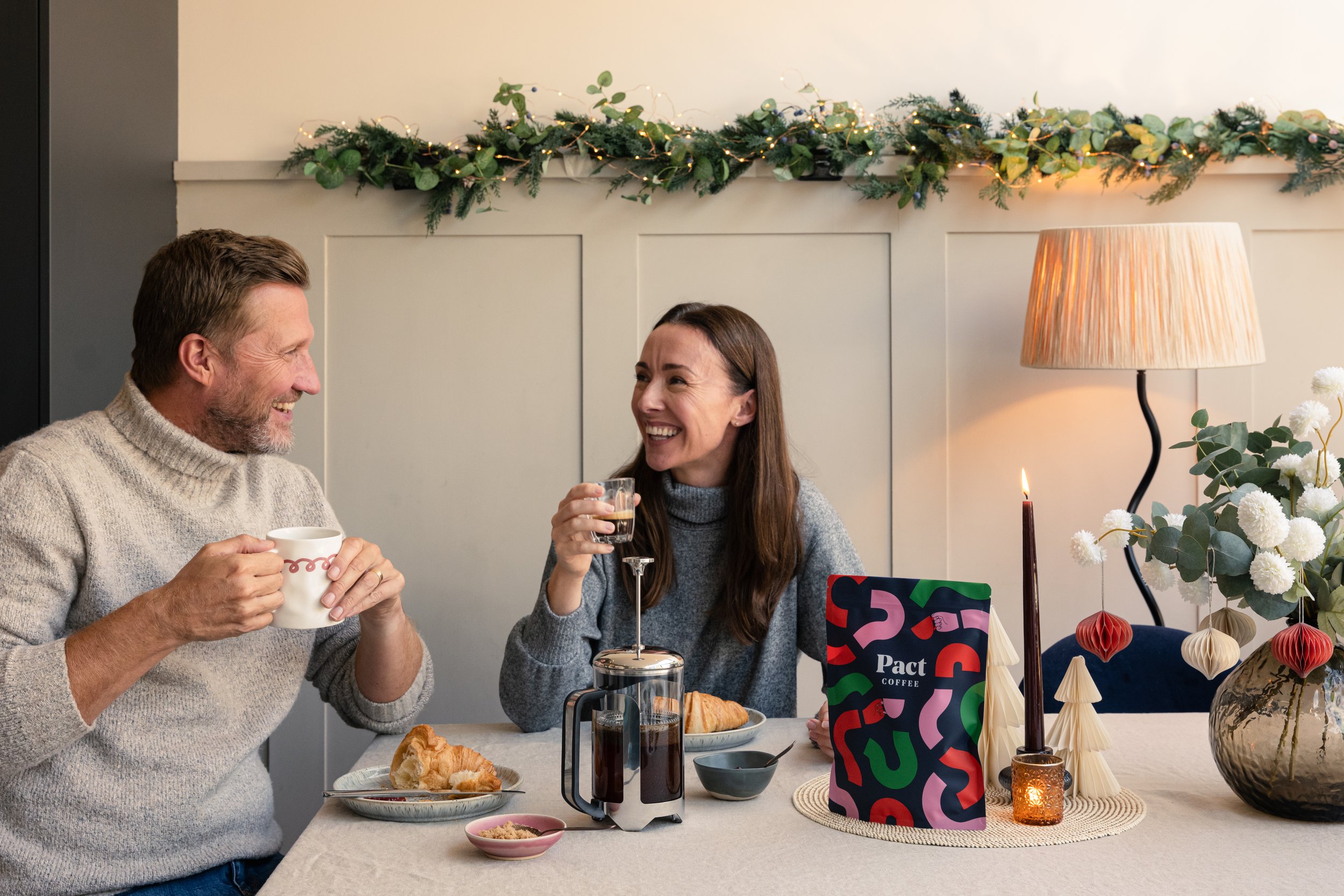 pact coffee christmas couple lifestyle commercial photographer london