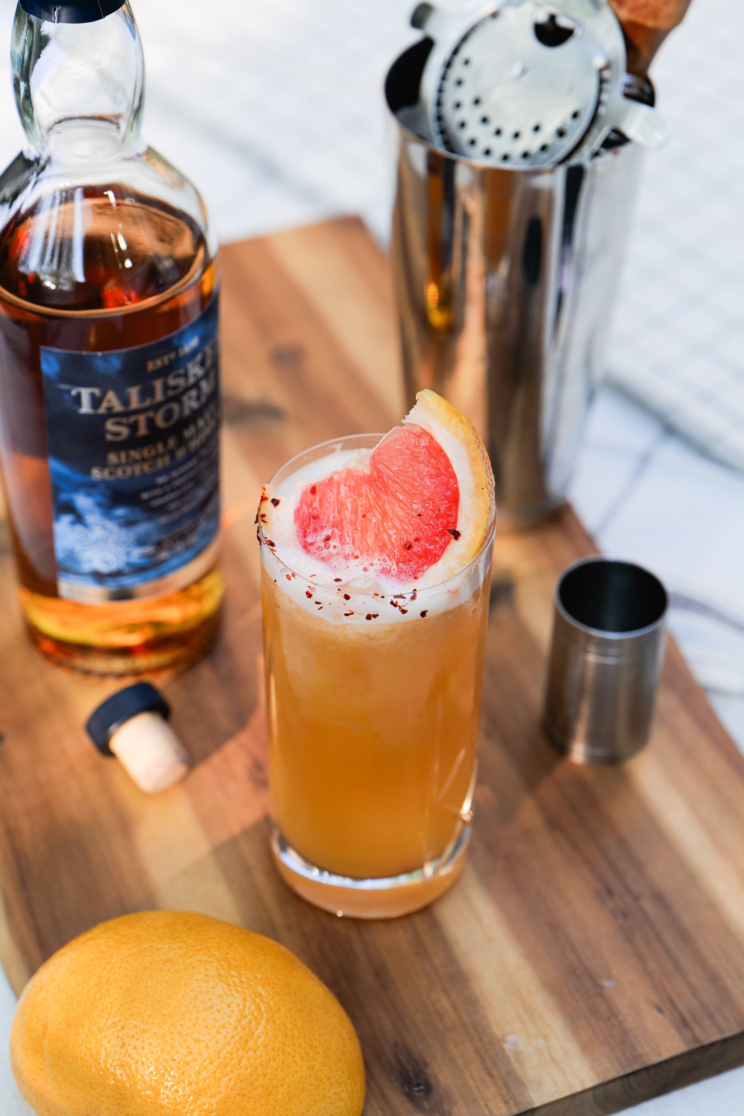 Talisker whisky bottle product photography