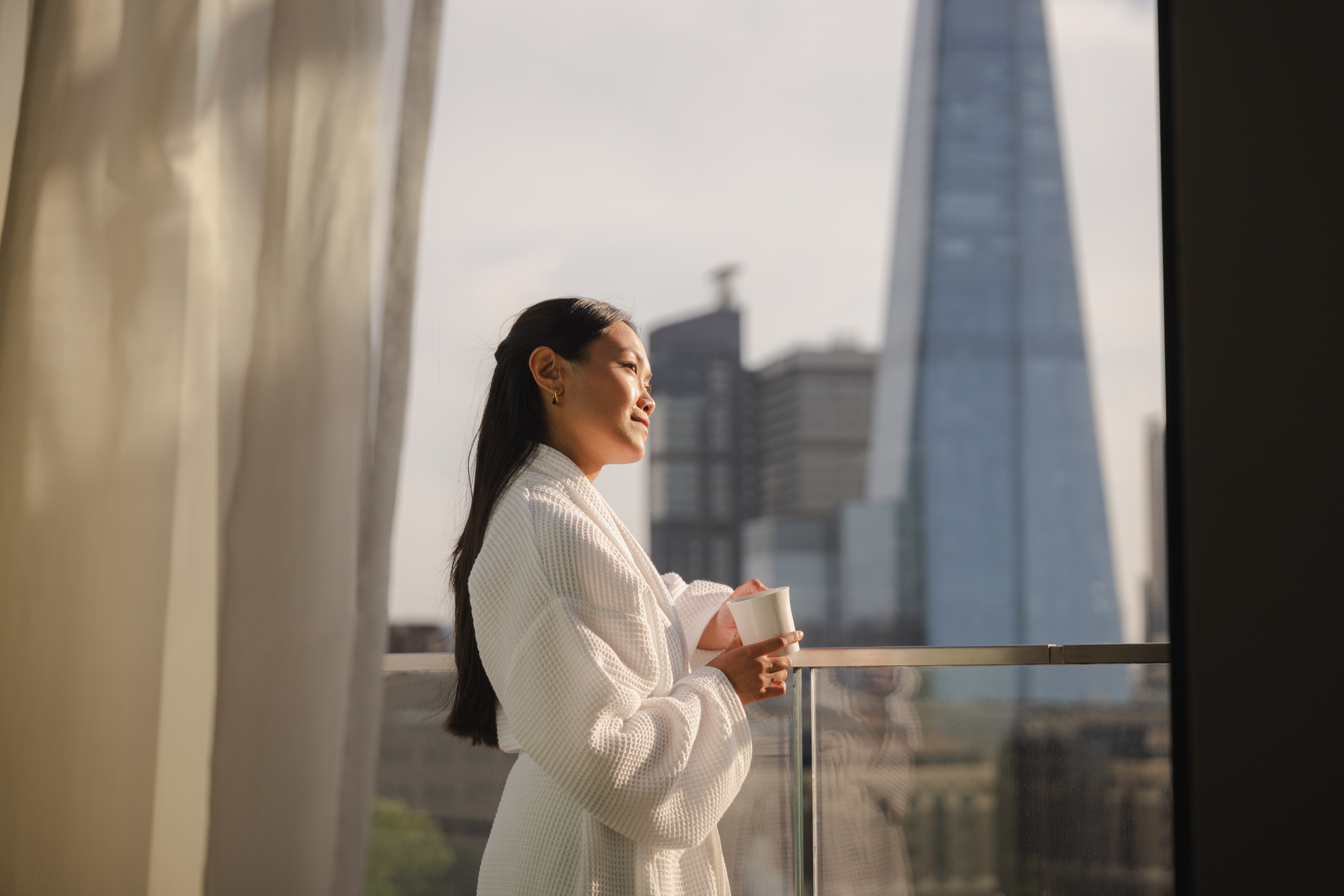 Cheval Three Quays — serviced apartment kitchen lifestyle photography London