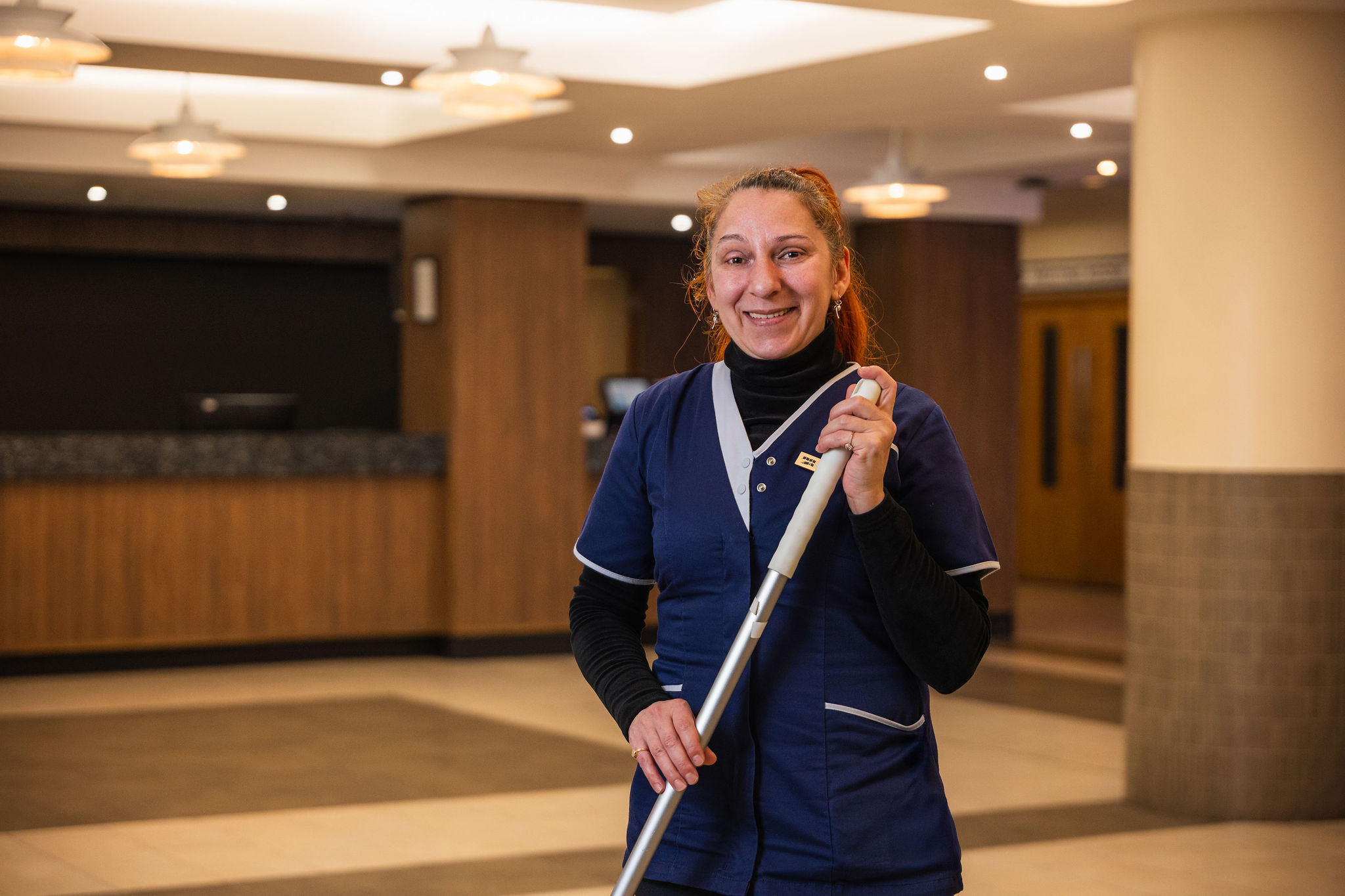 Hotel waiter candid portrait London