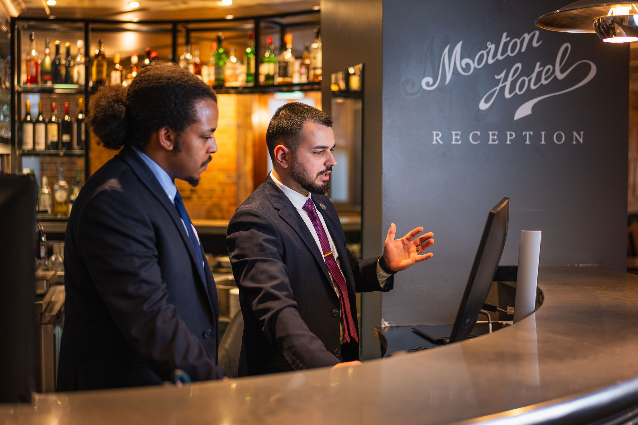 Hotel staff people candid portrait London