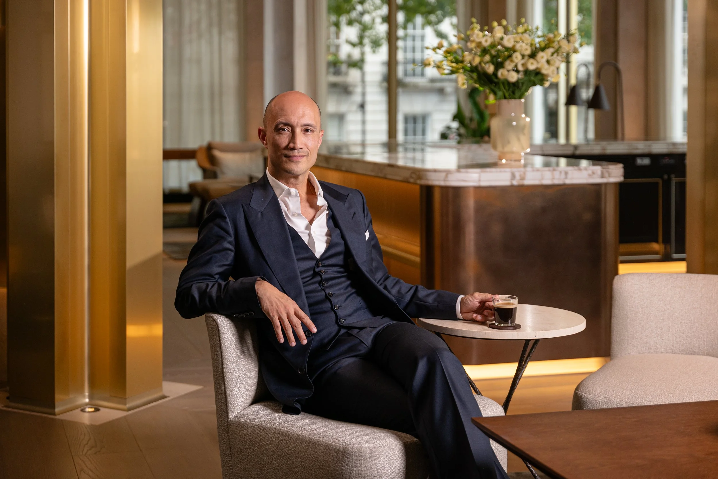 Nespresso brand campaign luxury hospitality photography Chancery Rosewood London