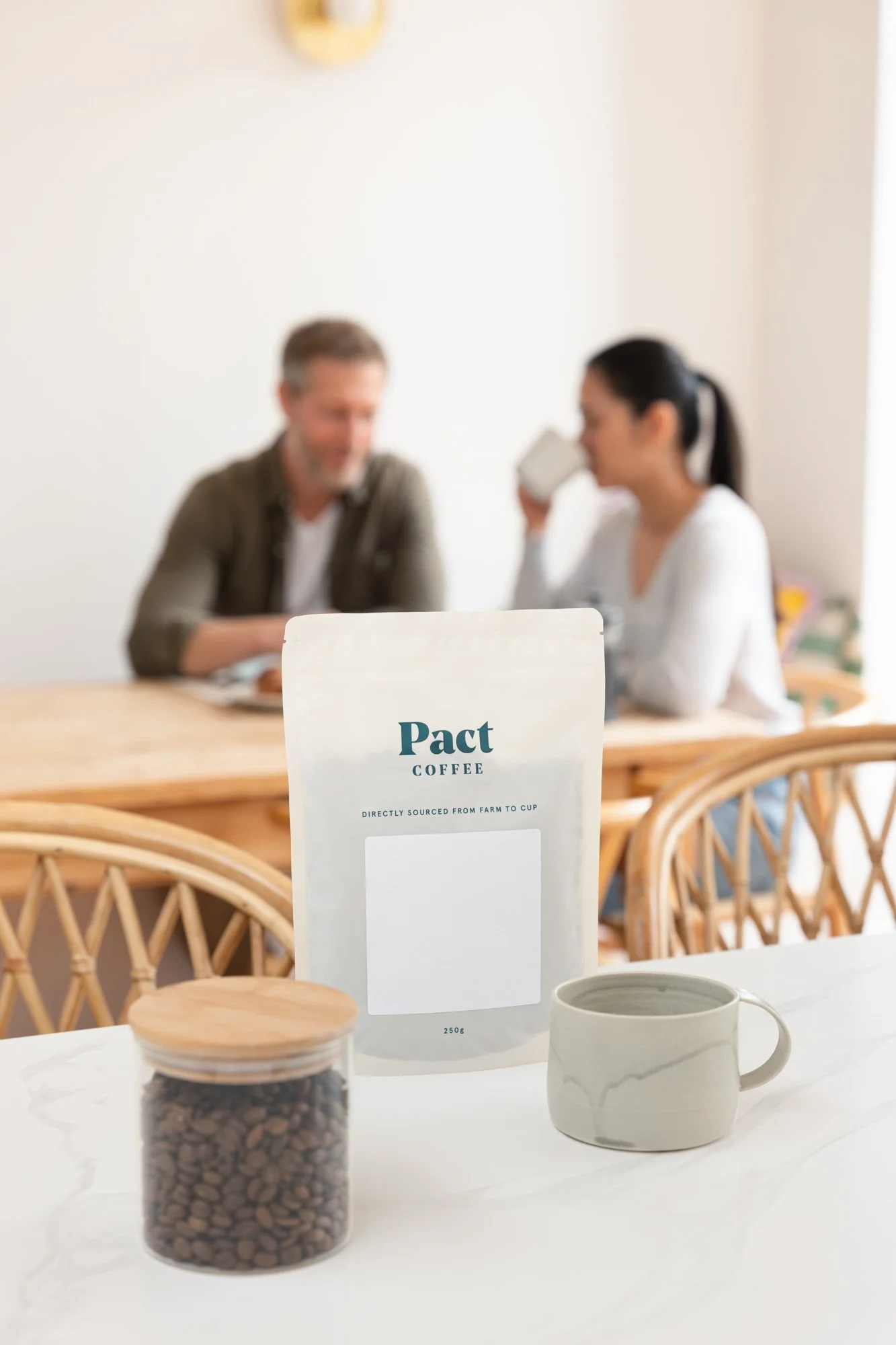 Pact Coffee packaging photography