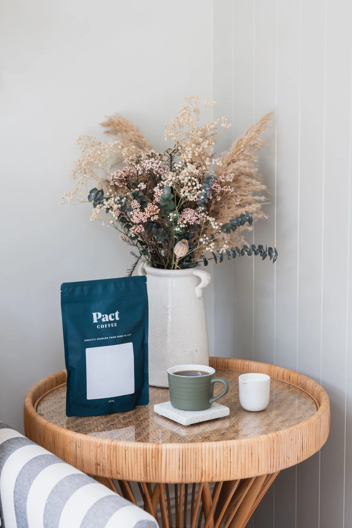 Pact Coffee styled packaging photography