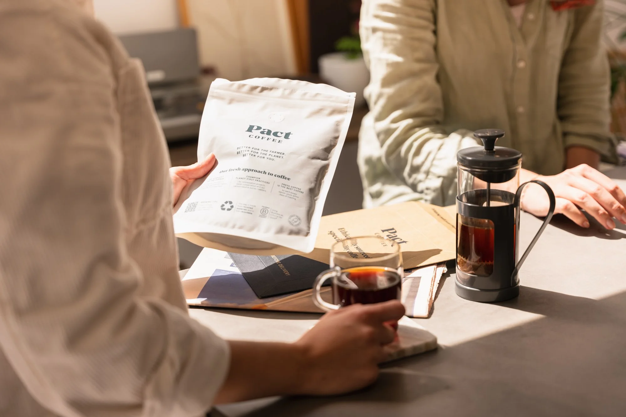 Pact Coffee coffee accessories photography