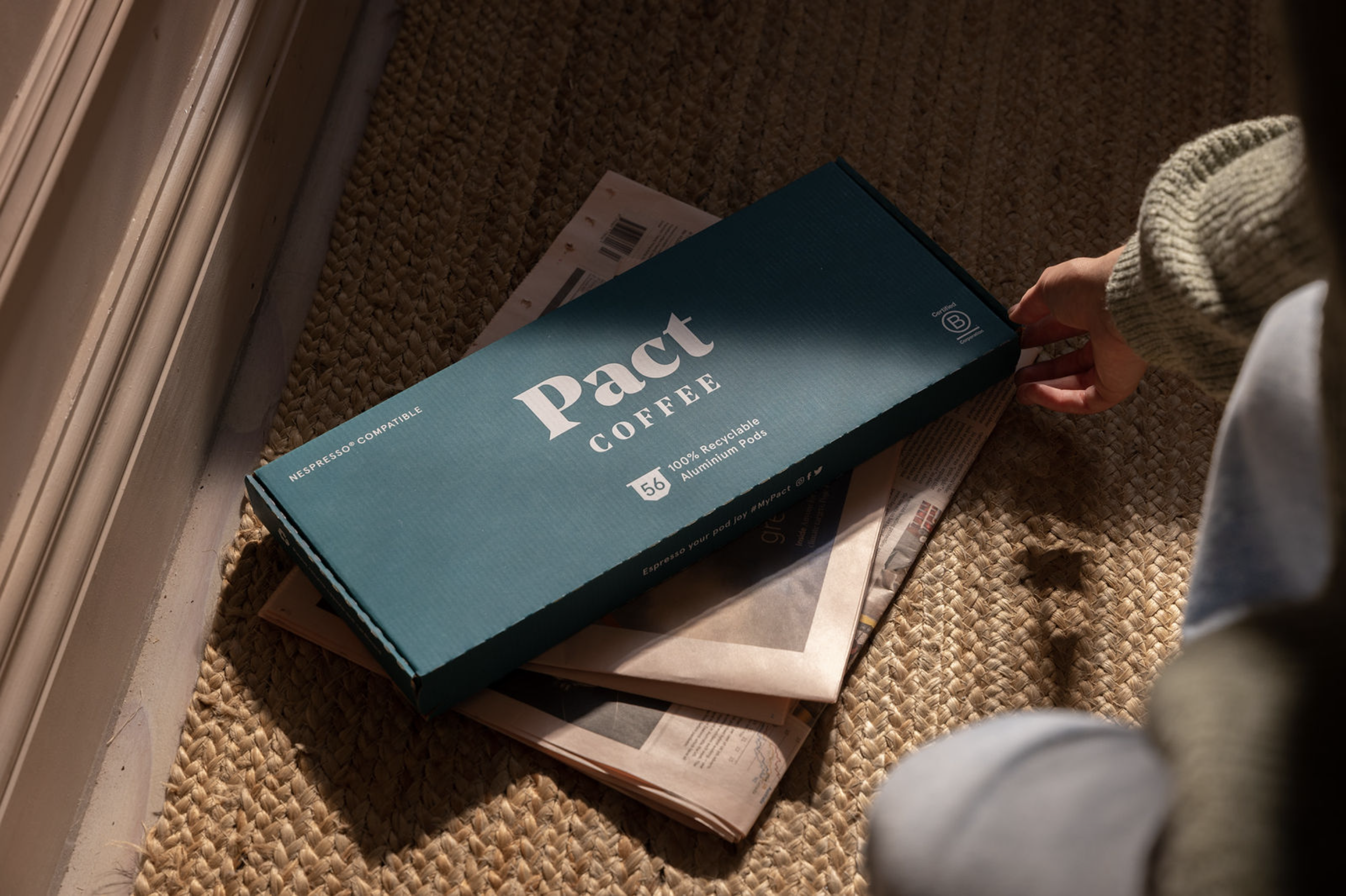 Pact Coffee packaging design photography