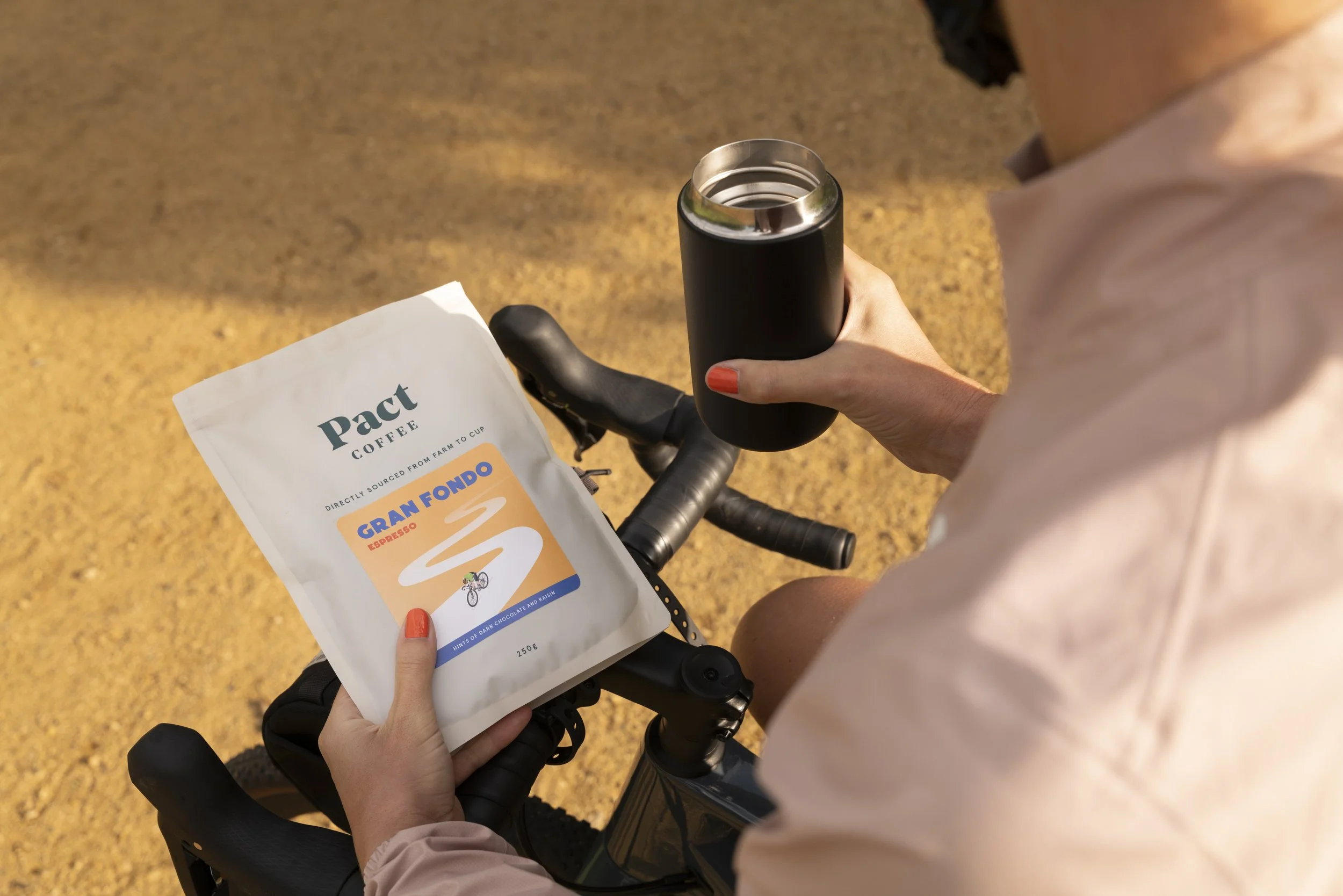 Pact Coffee summer cycling outdoor brand campaign photography