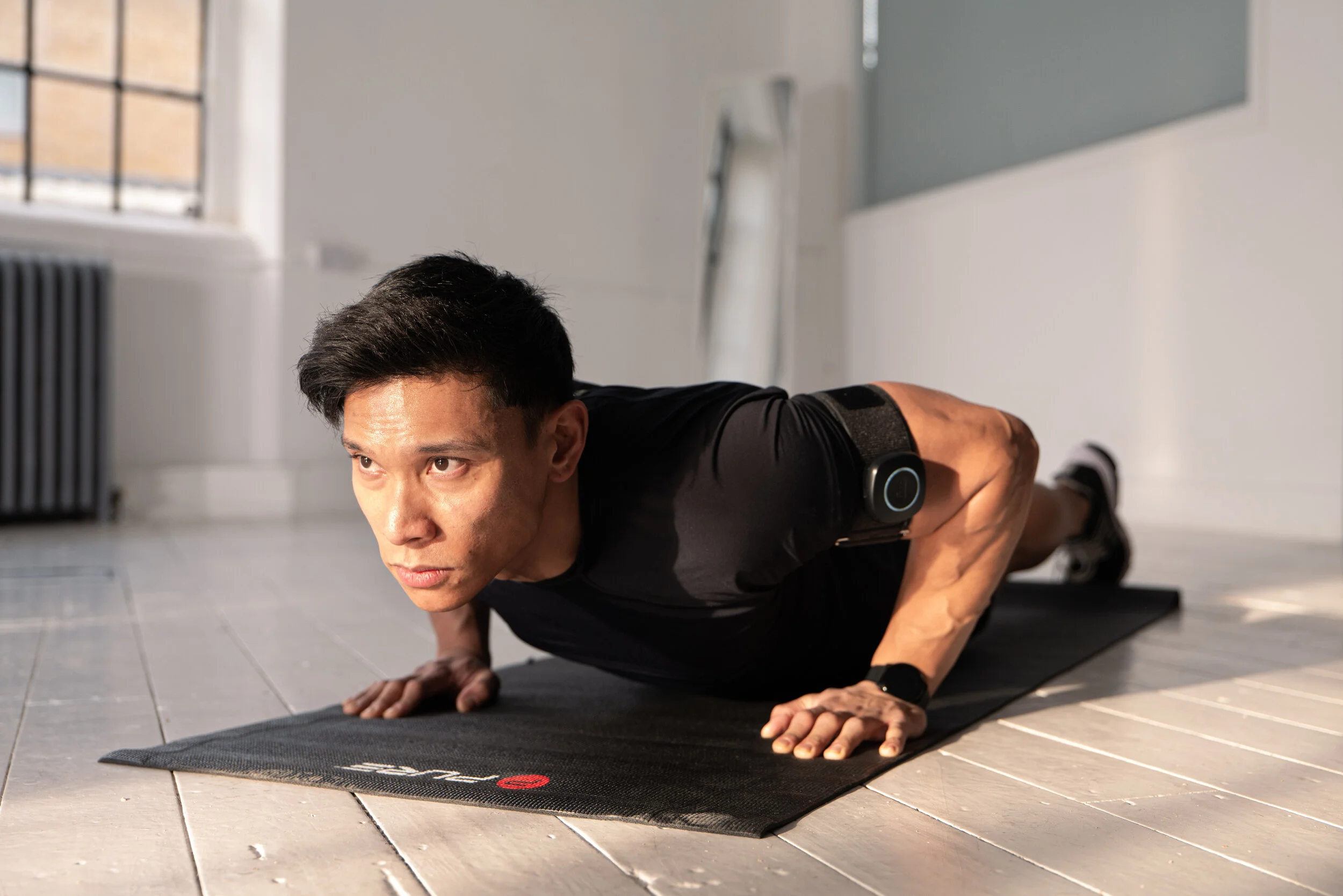 SAGA Fitness BFR training cuffs workout photography