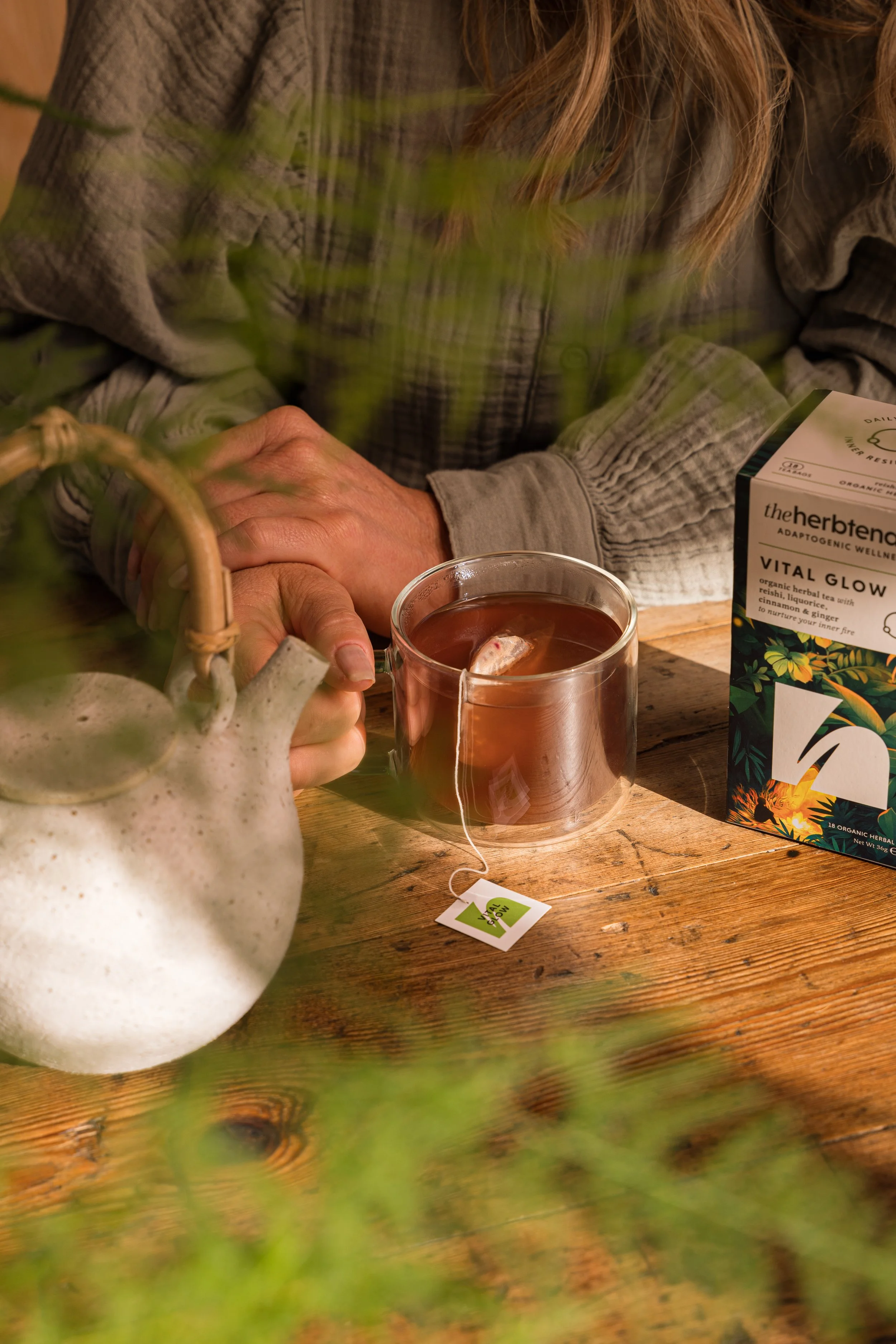 The Herbtender lifestyle photography — herbal wellness ritual