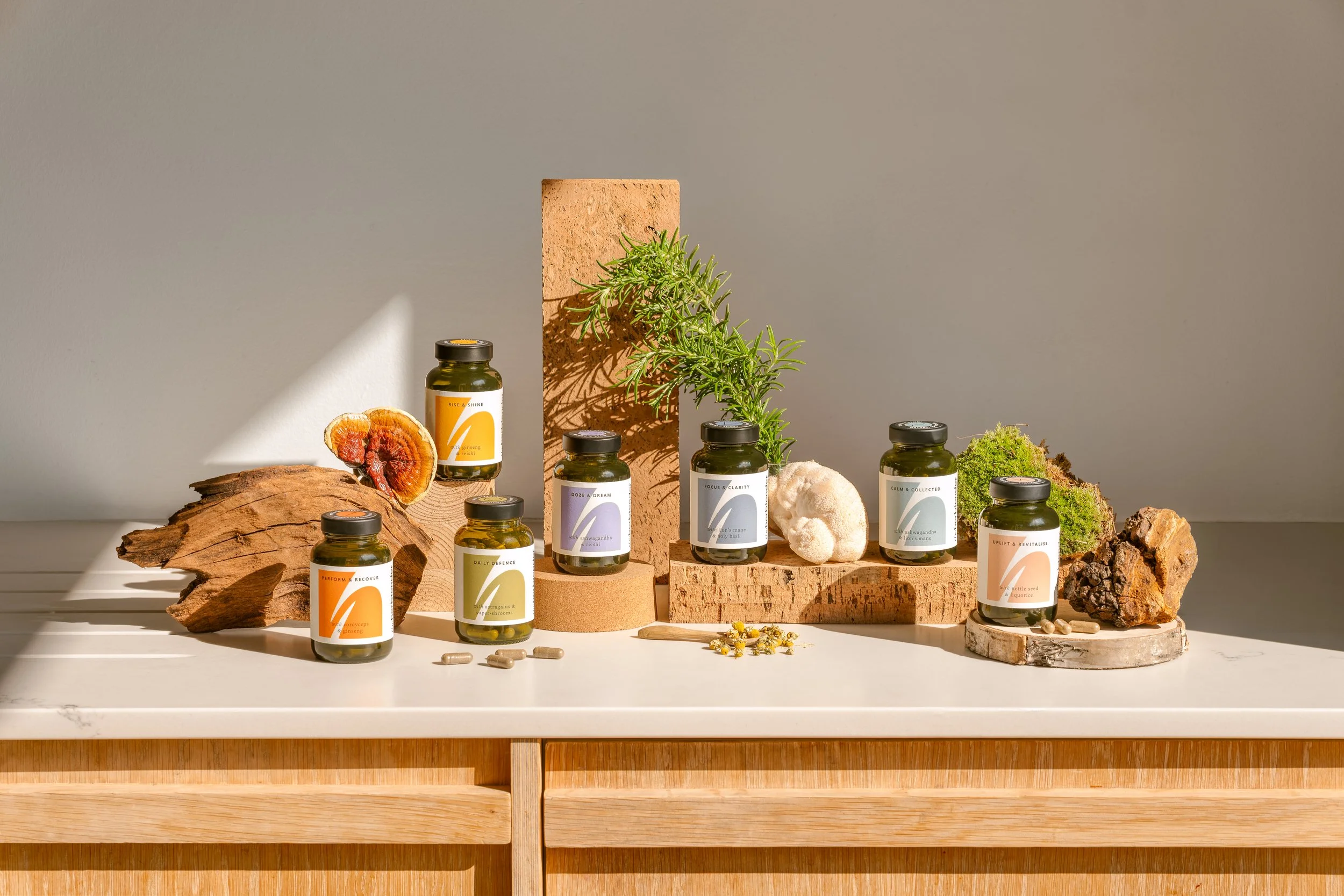The Herbtender brand lifestyle photography — herbal supplement brand shoot in East London